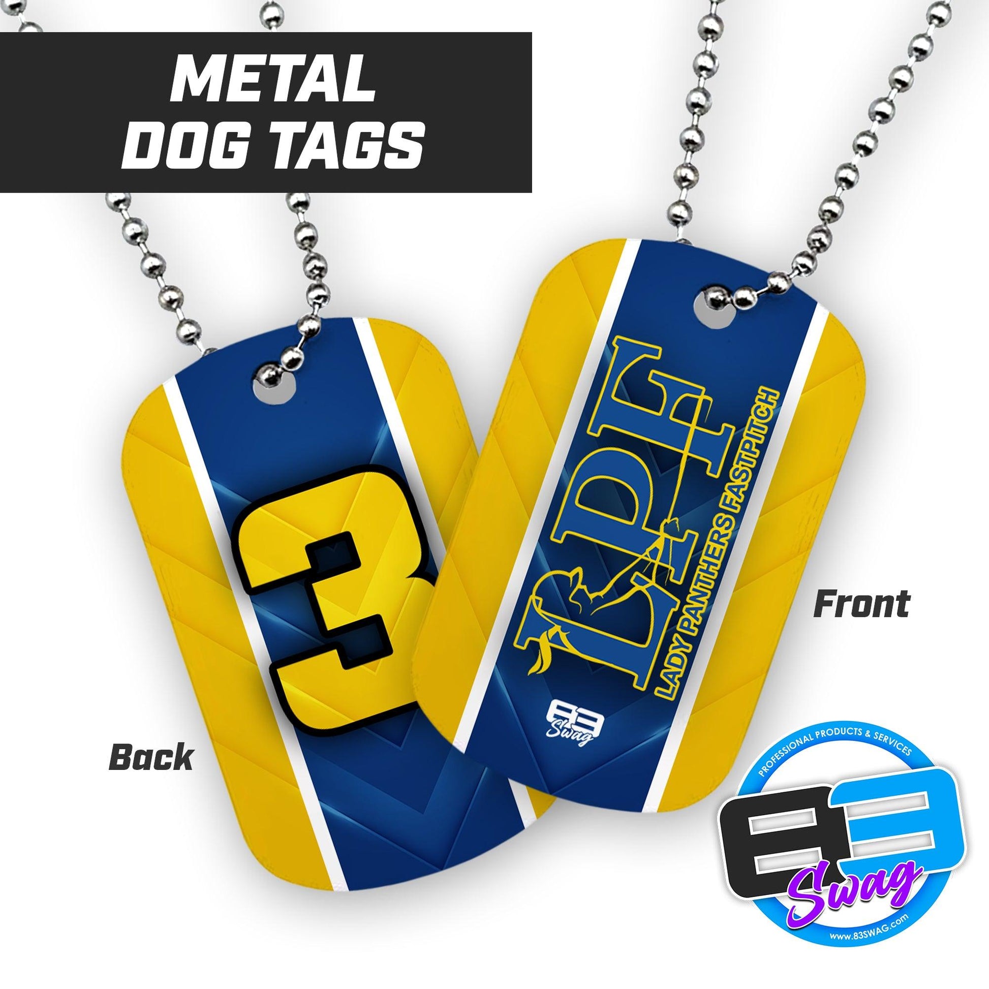 LPF Softball - Double Sided Dog Tags - Includes Chain - 83Swag