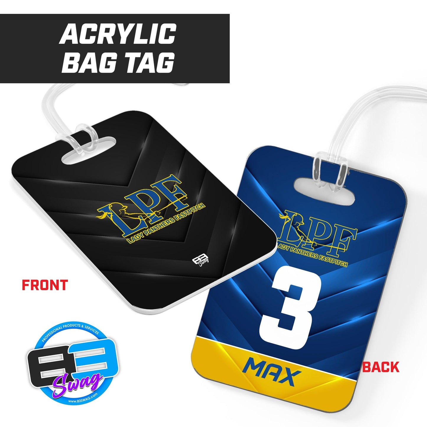 LPF Softball - Hard Acrylic Bag Tag - 83Swag