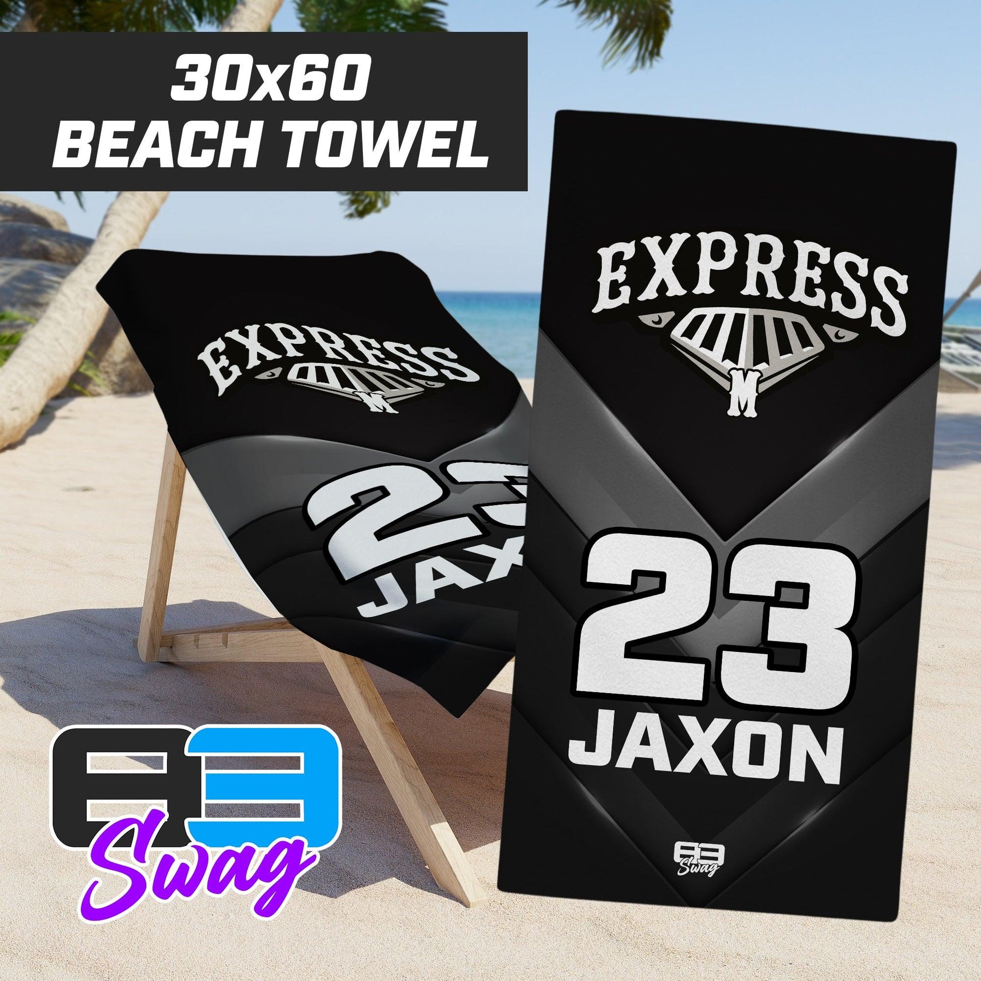 Mid MO Express Baseball - 30"x60" Beach Towel - 83Swag