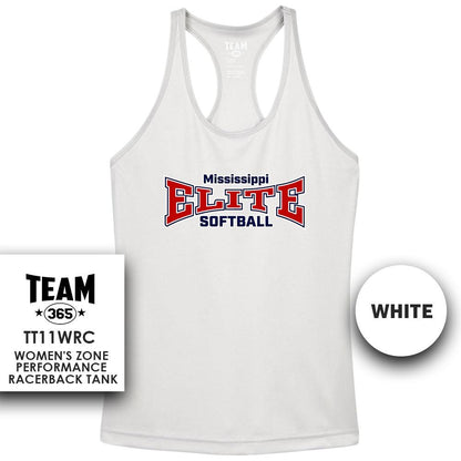 Mississippi Elite 2k12 Softball 2024 Edition - Performance Women’s Racerback T - MULTIPLE COLORS AVAILABLE - 83Swag