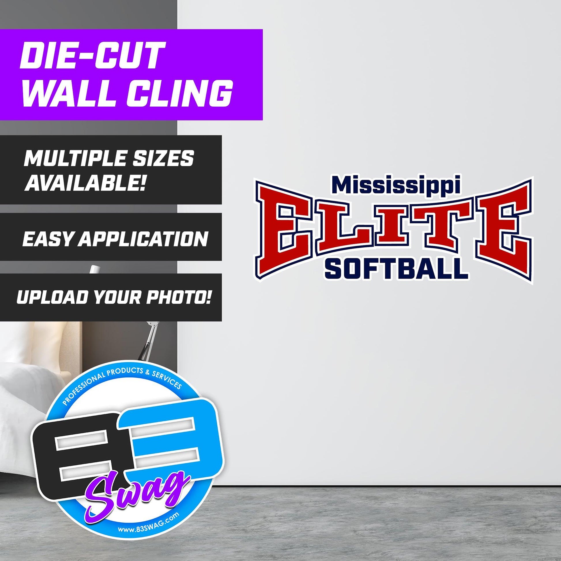 Mississippi Elite 2k12 Softball Custom Die-Cut Wall Cling - 83Swag