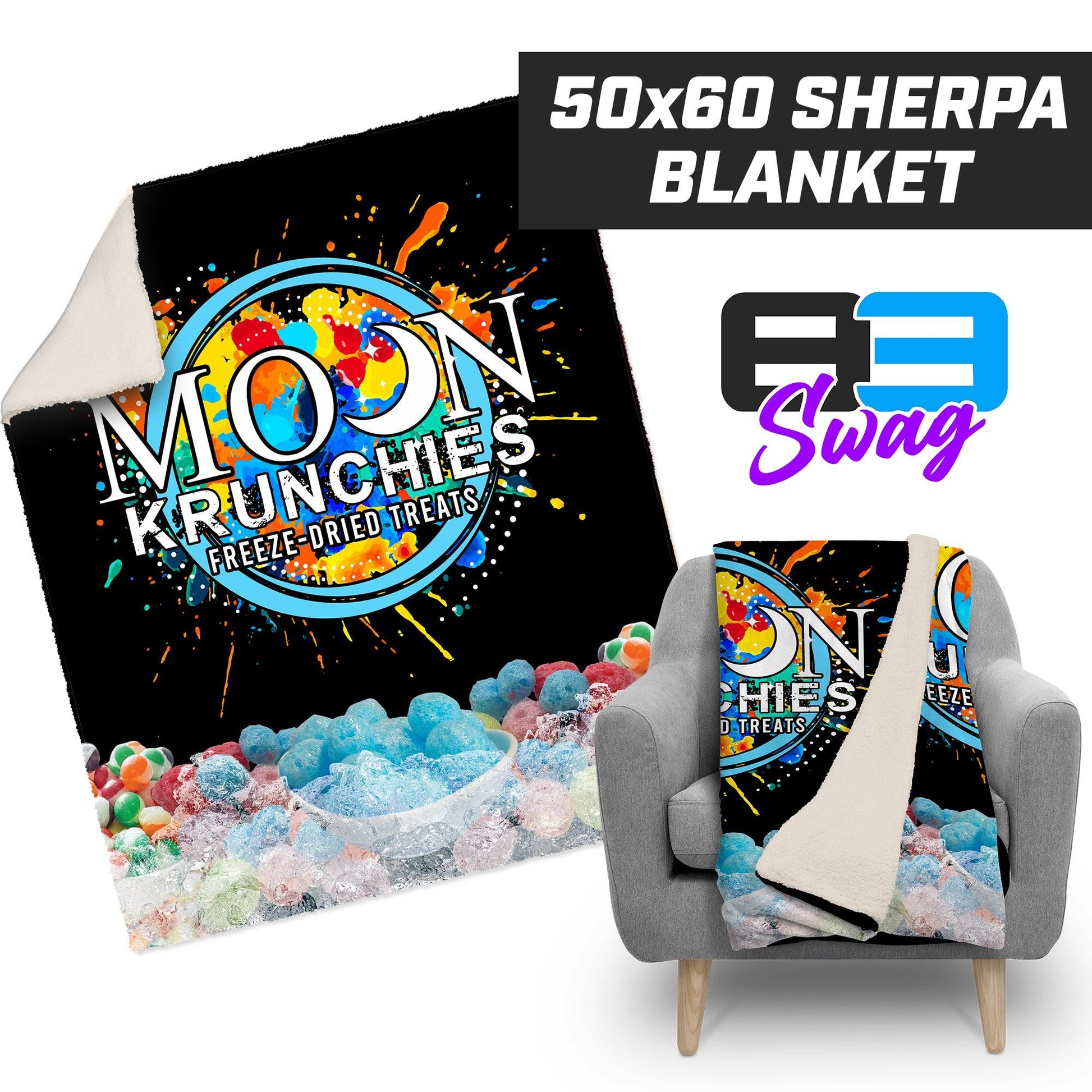 Moon Krunchies - 50”x60” Plush Sherpa Blanket - 83Swag