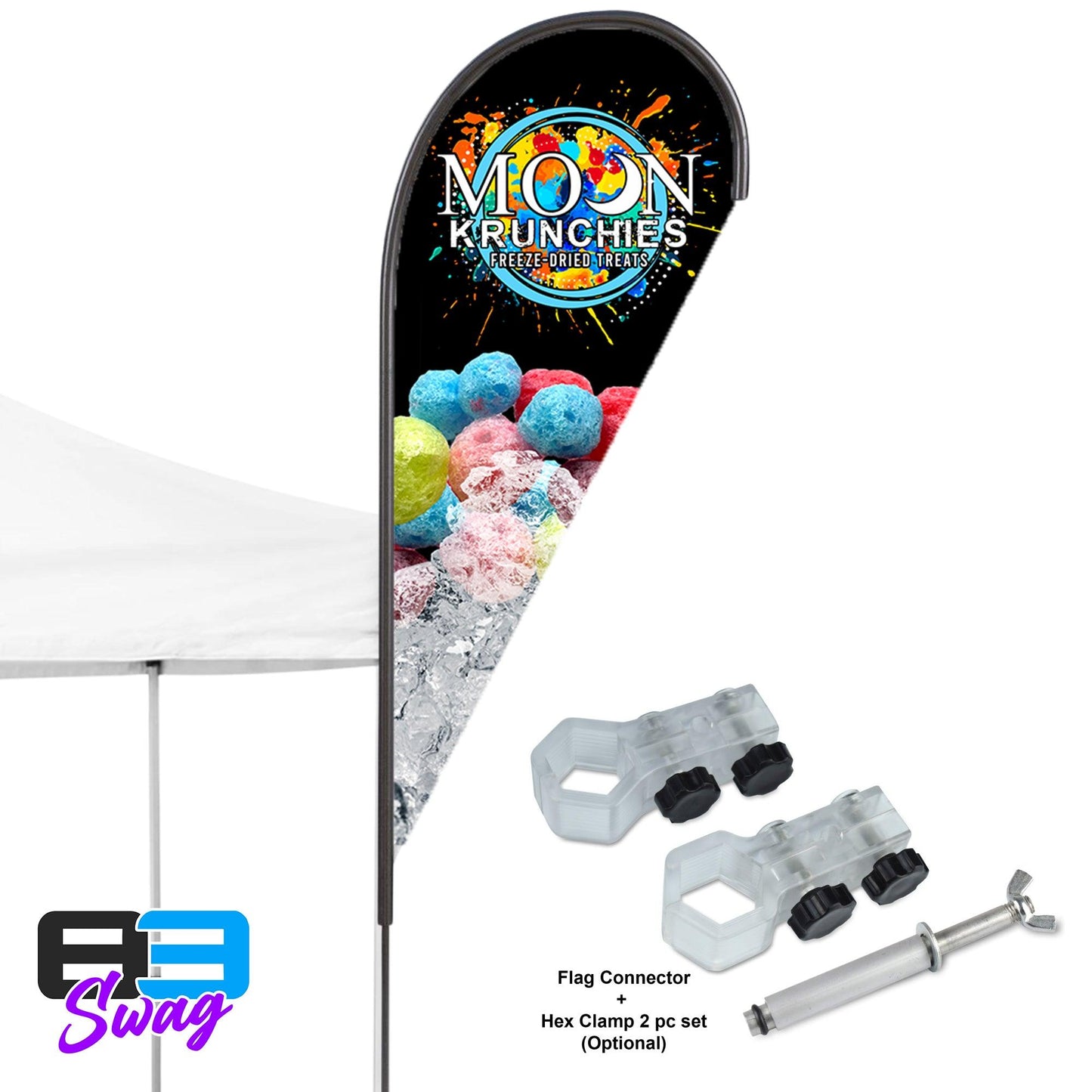 Moon Krunchies - Tent Teardrop Flag - Medium Size - 83Swag