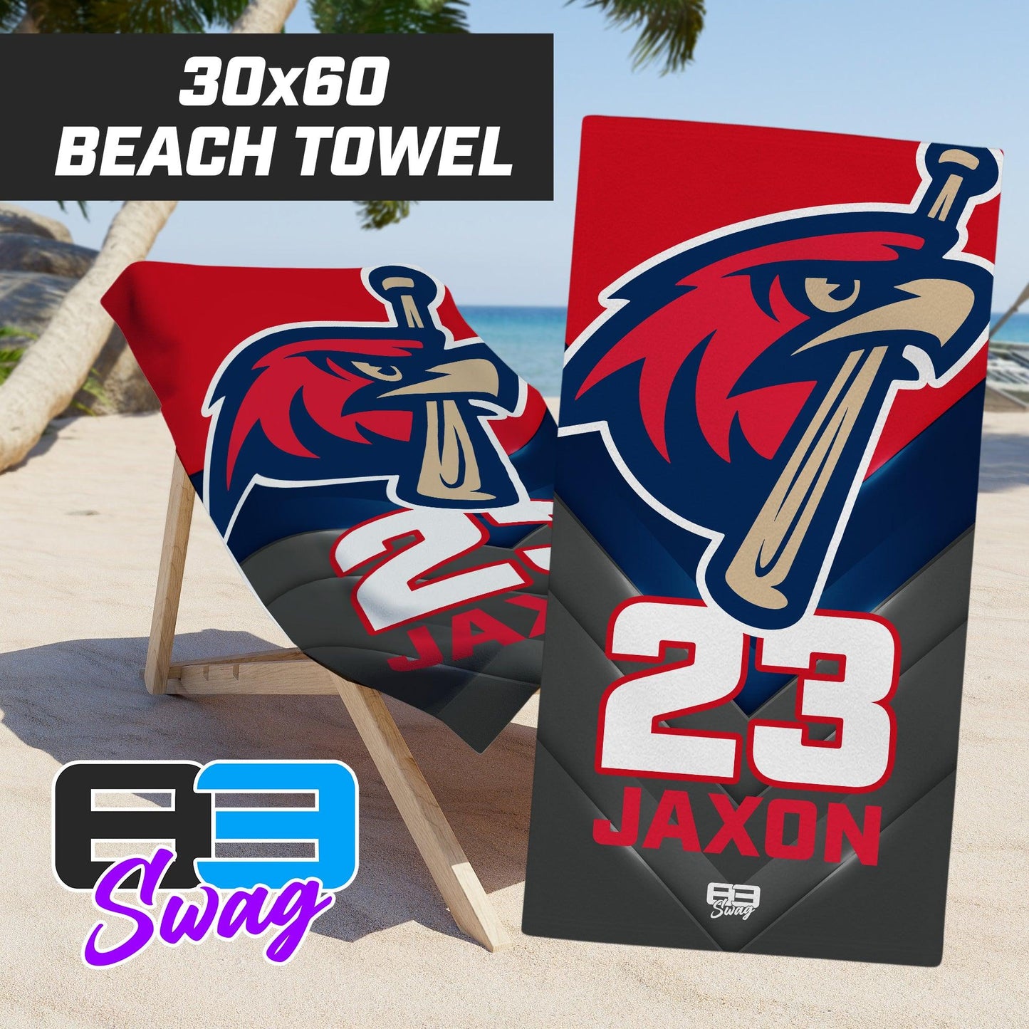 MSA Redtails Baseball 2024 Edition - 30"x60" Beach Towel - 83Swag