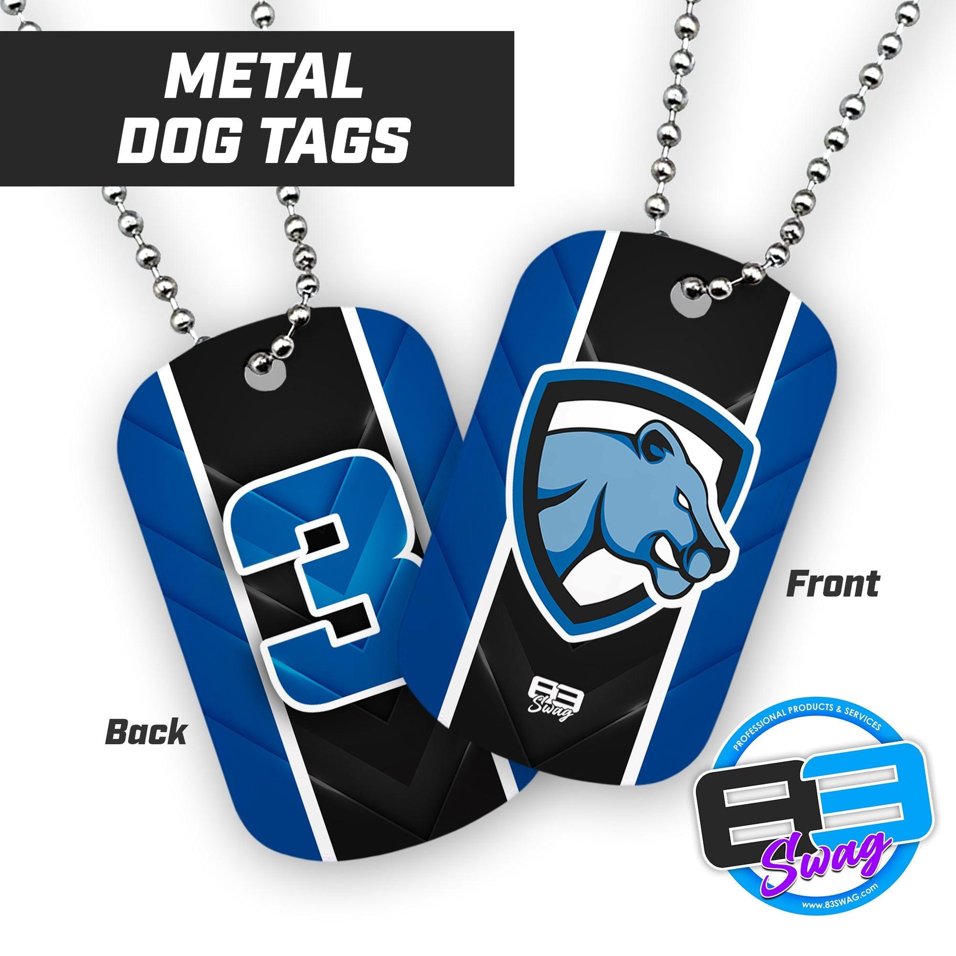 Mulberry Panthers - Double Sided Dog Tags - Includes Chain - 83Swag