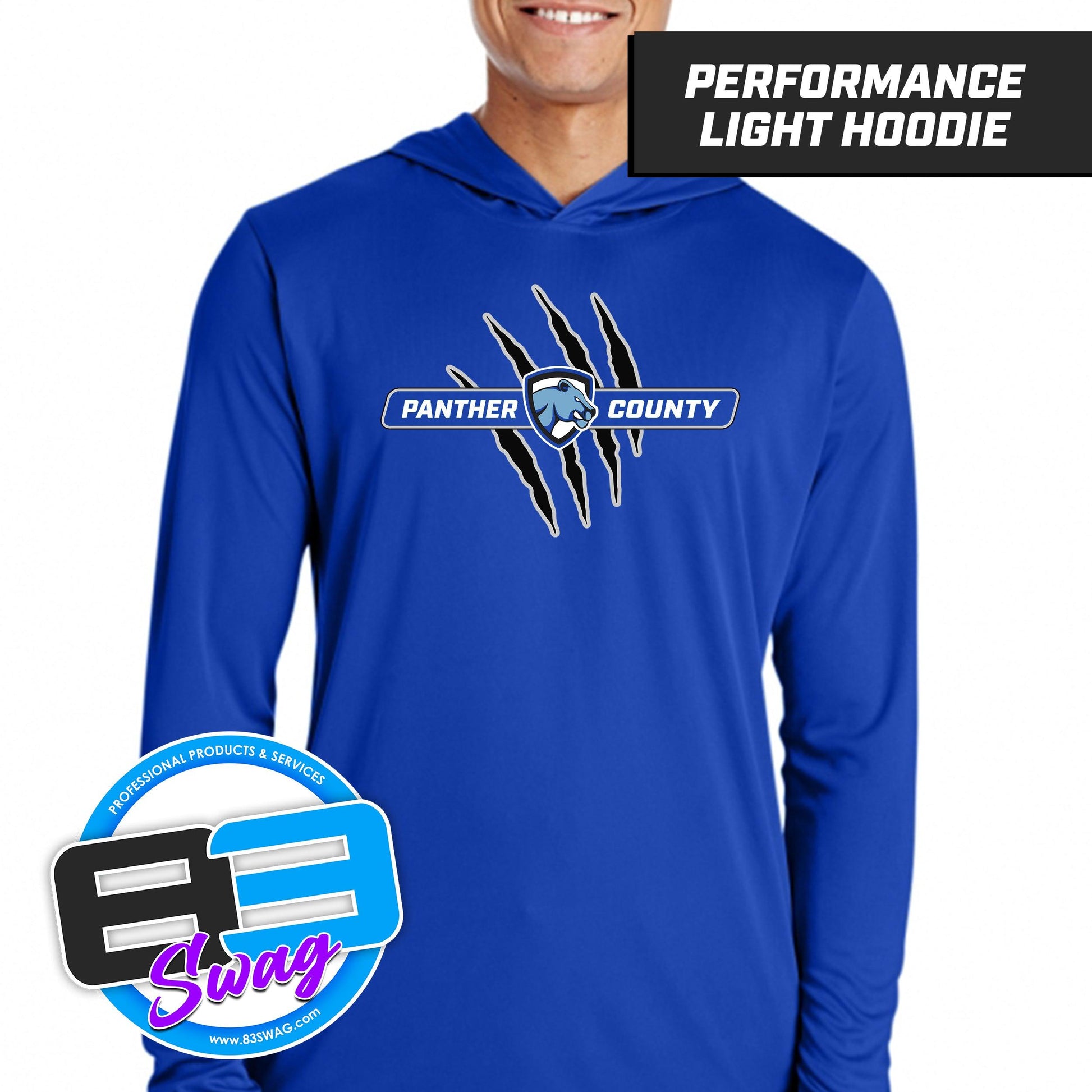 Mulberry Panthers - LOGO 3 - Lightweight Performance Hoodie - 83Swag