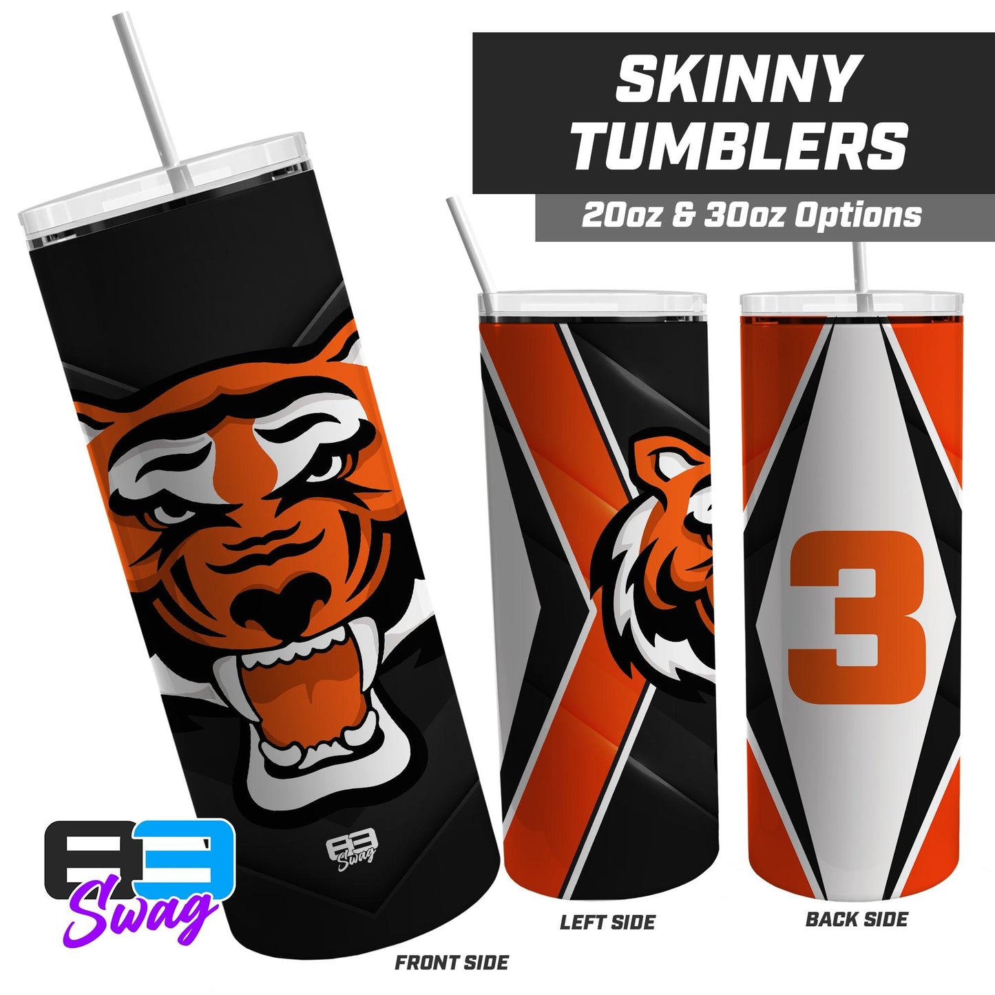 Nassau Tigers Baseball - 20oz & 30oz Skinny Tumbler - 83Swag