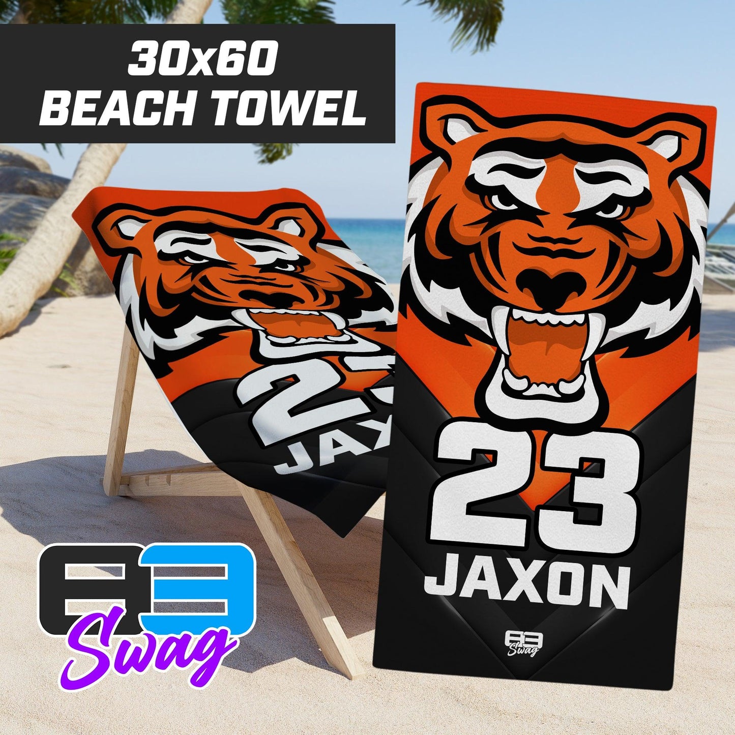 Nassau Tigers Baseball - 30"x60" Beach Towel - 83Swag