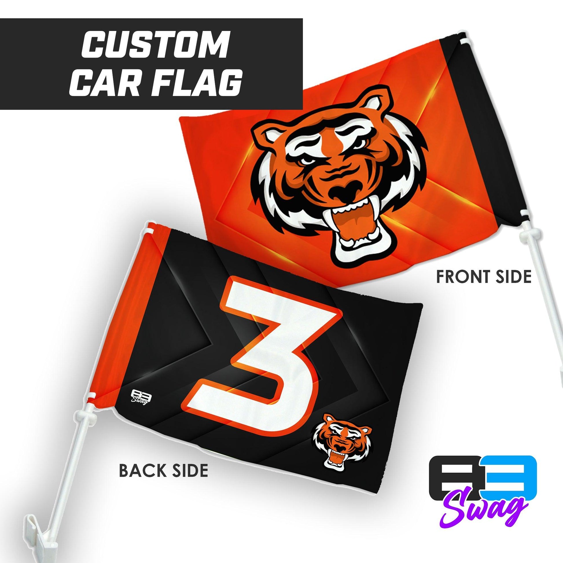 Nassau Tigers Baseball - Car Flag - 83Swag