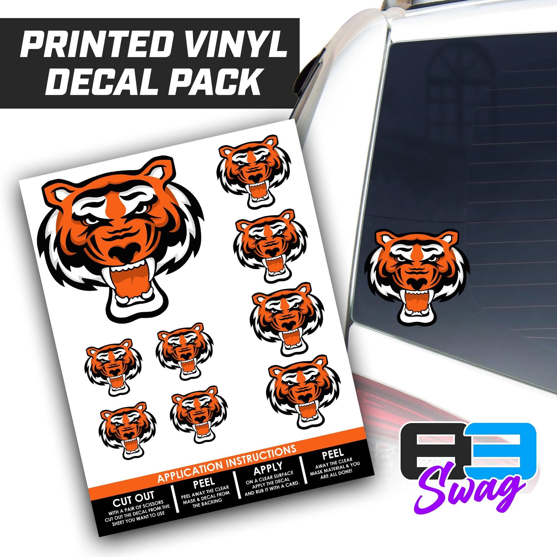 Nassau Tigers Baseball - Logo Decal Pack Sheet - 83Swag