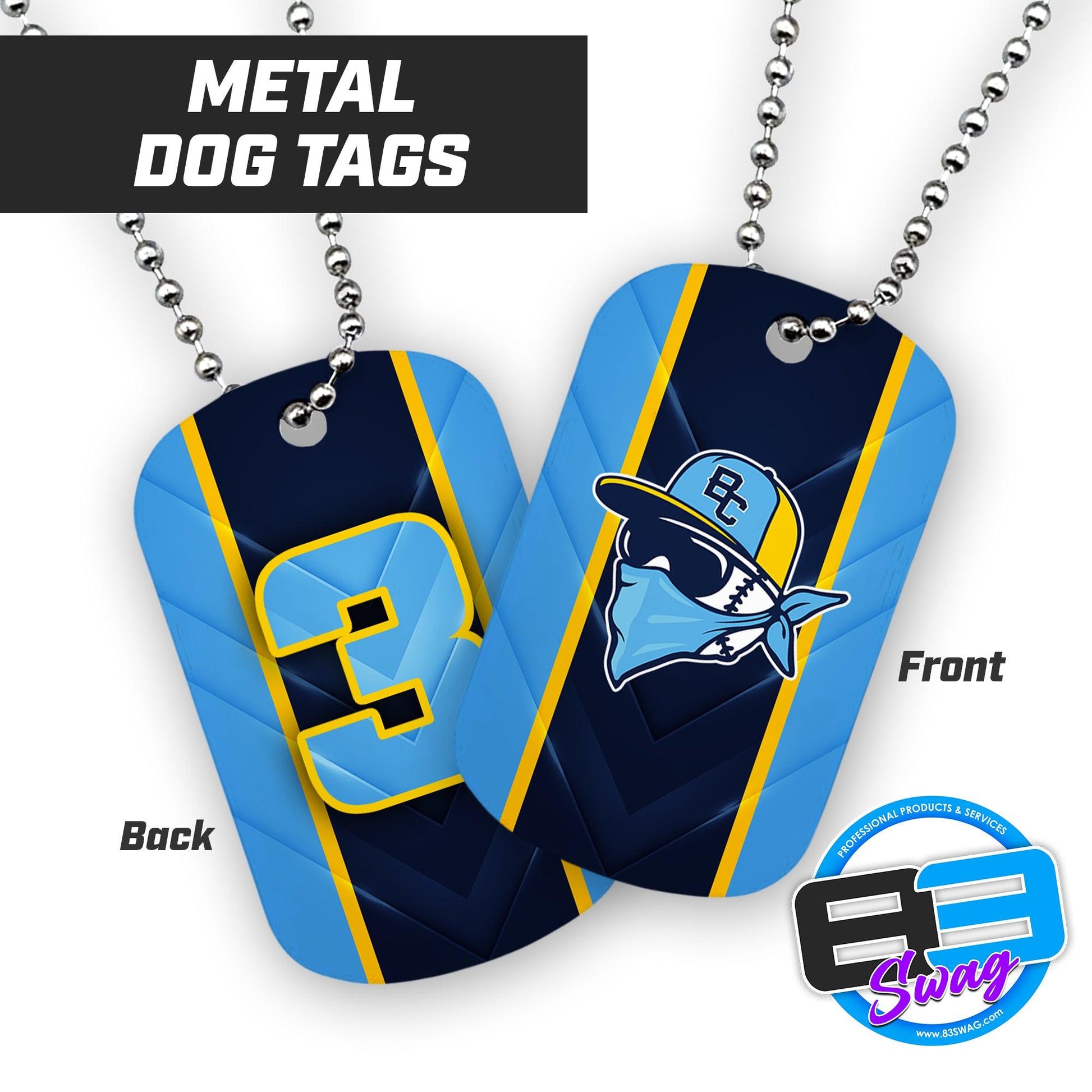 NEW! Bold City Bandits - Double Sided Dog Tags - Includes Chain - 83Swag