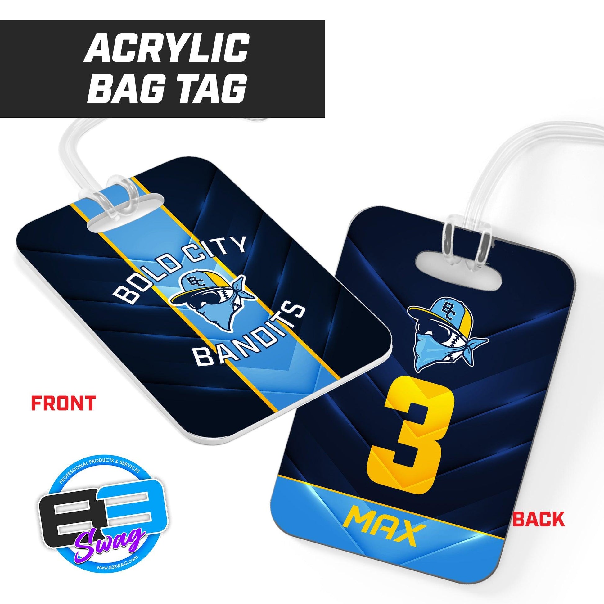 NEW! Bold City Bandits - Hard Acrylic Bag Tag - 83Swag