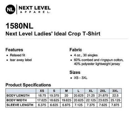 Next Level 1580NL Ladies Ideal Crop T-Shirt - Orange County Hockey Club (Copy) - 83Swag