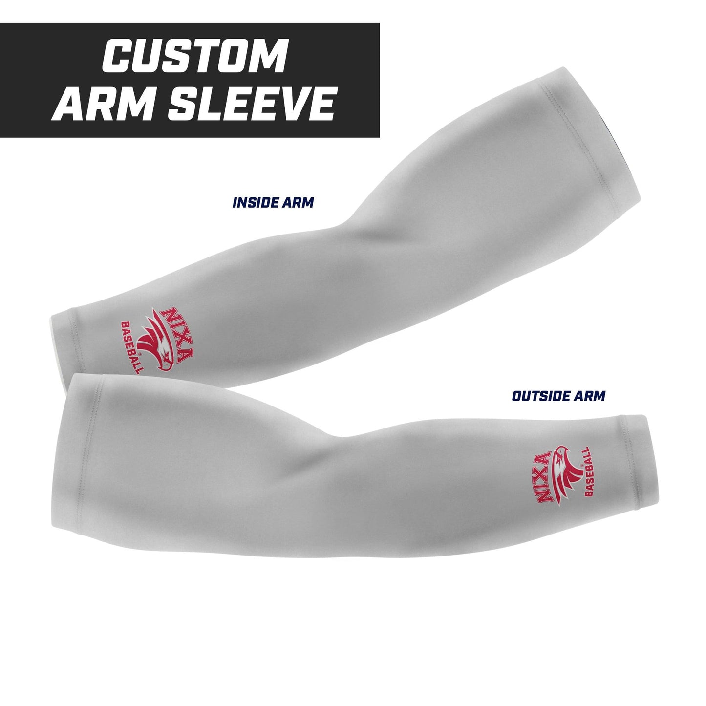 NIXA Varsity Baseball Grey - Arm Sleeves - 83Swag