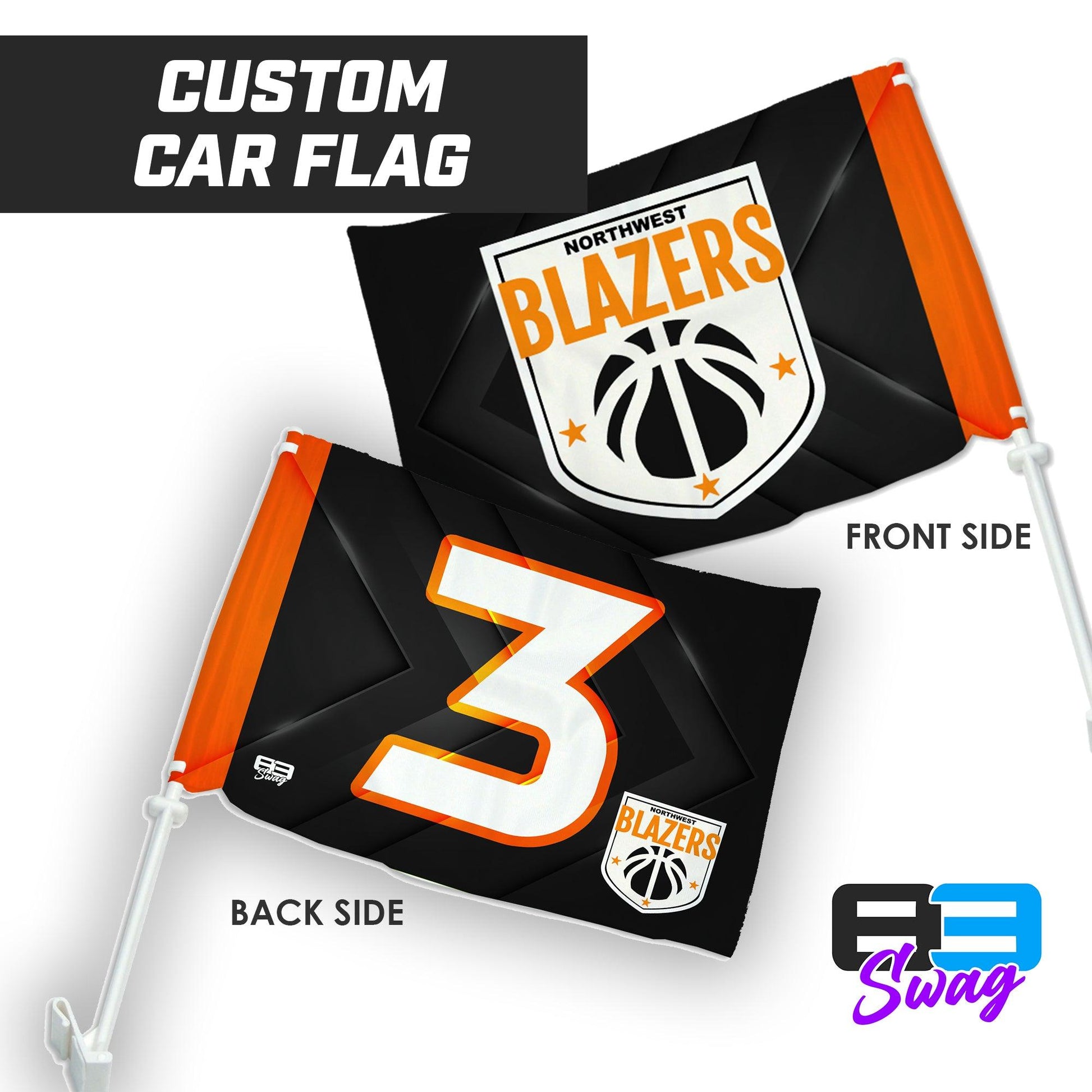 Northwest Blazers Basketball - Car Flag - 83Swag