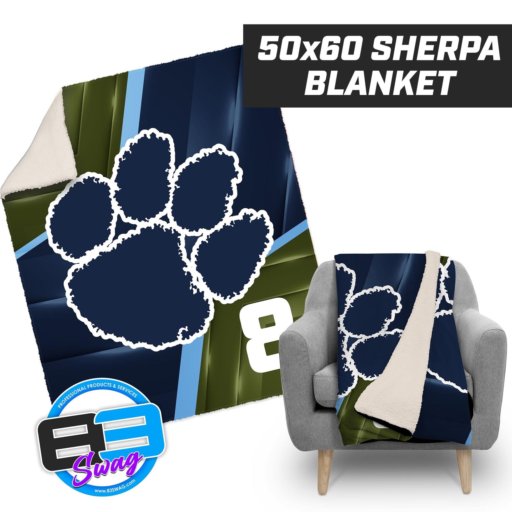 Panthers Baseball - 50”x60” Plush Sherpa Blanket - 83Swag