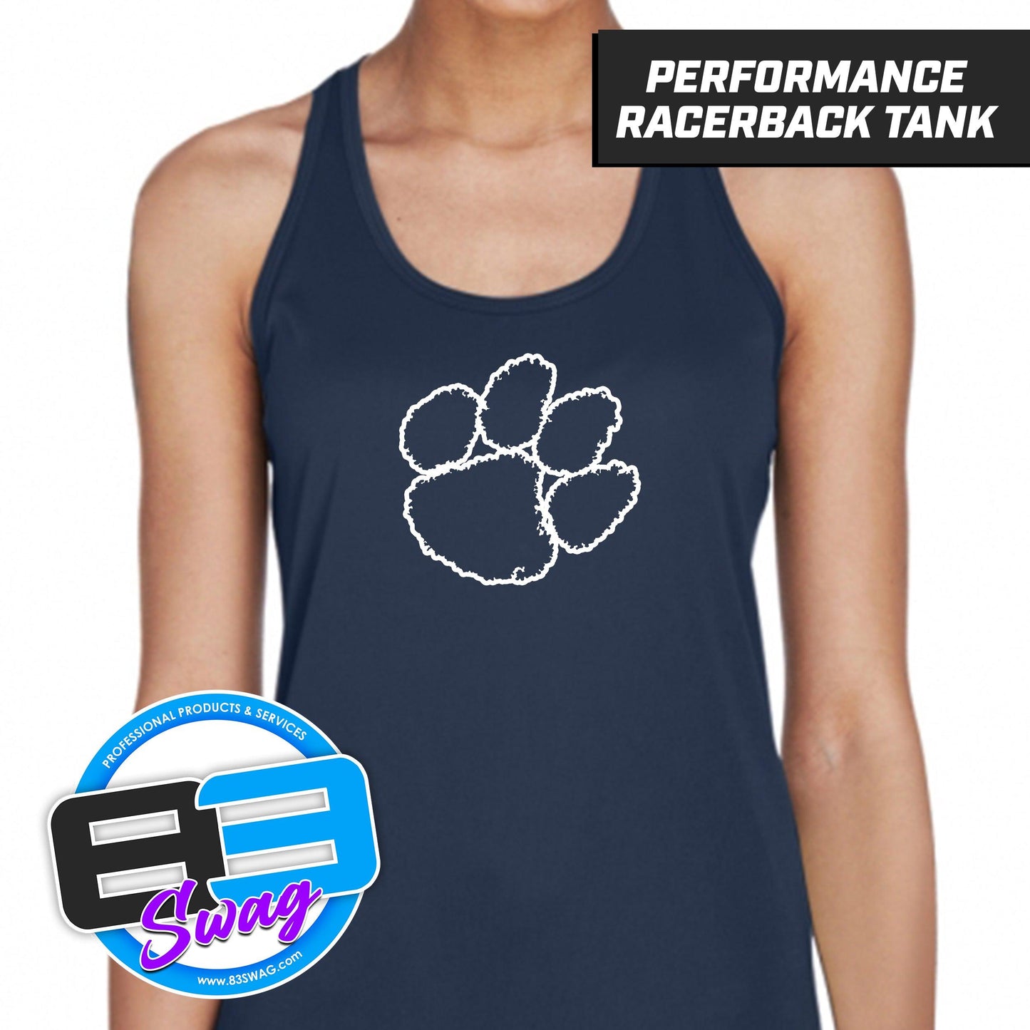 Panthers Baseball - Navy - Women's Zone Performance Racerback Tank - 83Swag