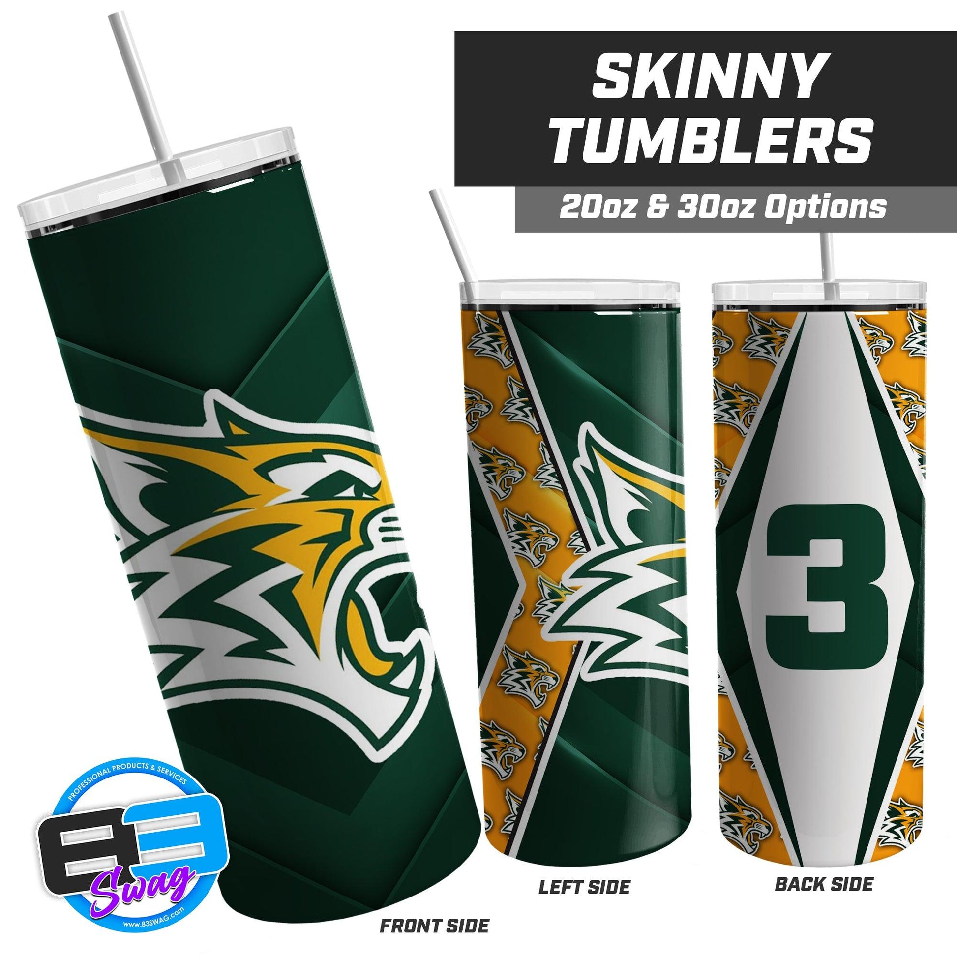 Paradise Junior Bobcats - 20oz & 30oz Skinny Tumbler - 83Swag