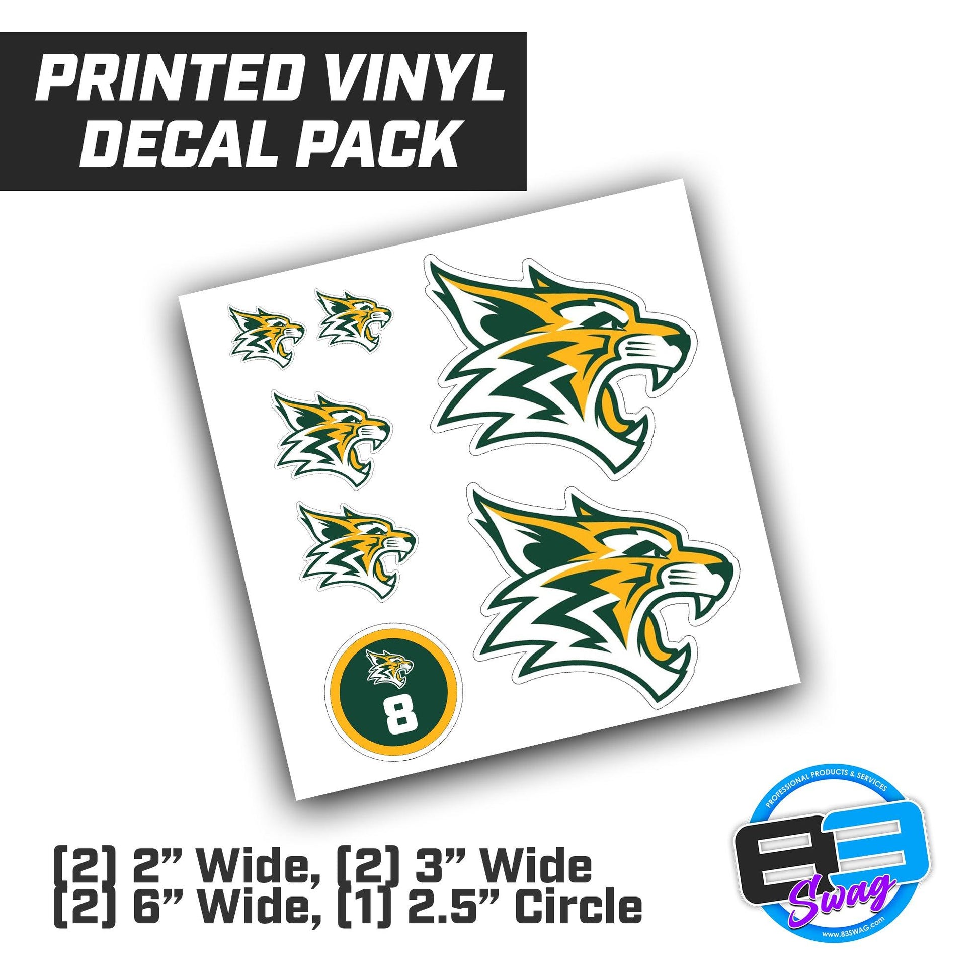 Paradise Junior Bobcats - Logo Vinyl Decal Pack - 83Swag