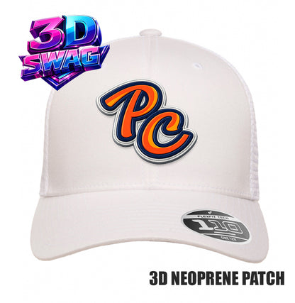 PEACH CLOBBERS BASEBALL - 3D PATCH TEAM HATS - Flexfit 110M Mesh Hat