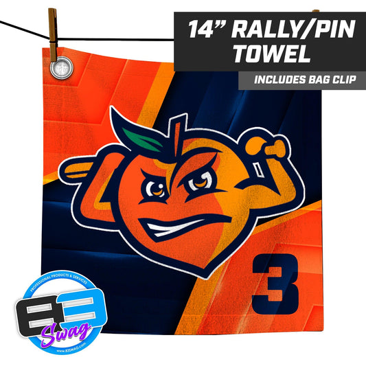 Peach Clobbers Baseball - 14"x14" Rally Towel - 83Swag