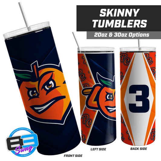 Peach Clobbers Baseball - 20oz & 30oz Skinny Tumbler - 83Swag