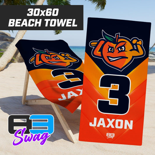 Peach Clobbers Baseball - 30"x60" Beach Towel - 83Swag