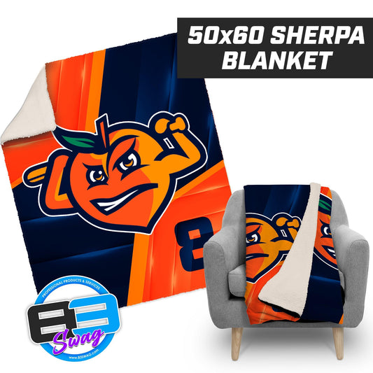 Peach Clobbers Baseball - 50”x60” Plush Sherpa Blanket - 83Swag