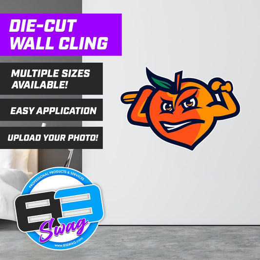 Peach Clobbers Baseball Custom Die-Cut Wall Cling - 83Swag