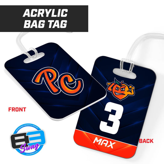 Peach Clobbers Baseball - Hard Acrylic Bag Tag - 83Swag