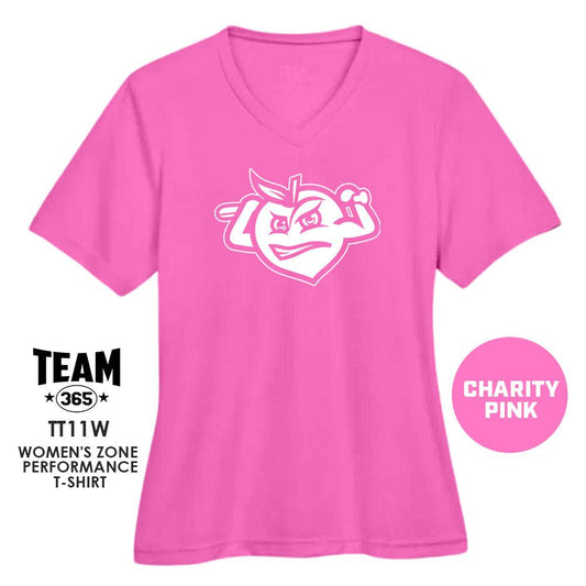 Peach Clobbers Baseball - LOGO 1 - CHARITY PINK - Cool & Dry Performance Women's Shirt - 83Swag