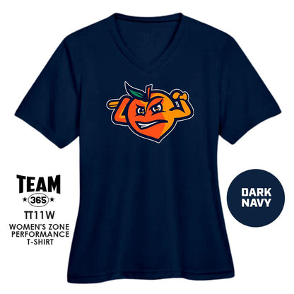 Peach Clobbers Baseball - LOGO 1 - Cool & Dry Performance Women's Shirt - MULTIPLE COLORS AVAILABLE - 83Swag