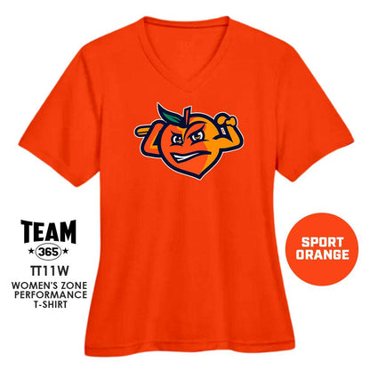 Peach Clobbers Baseball - LOGO 1 - Cool & Dry Performance Women's Shirt - MULTIPLE COLORS AVAILABLE - 83Swag