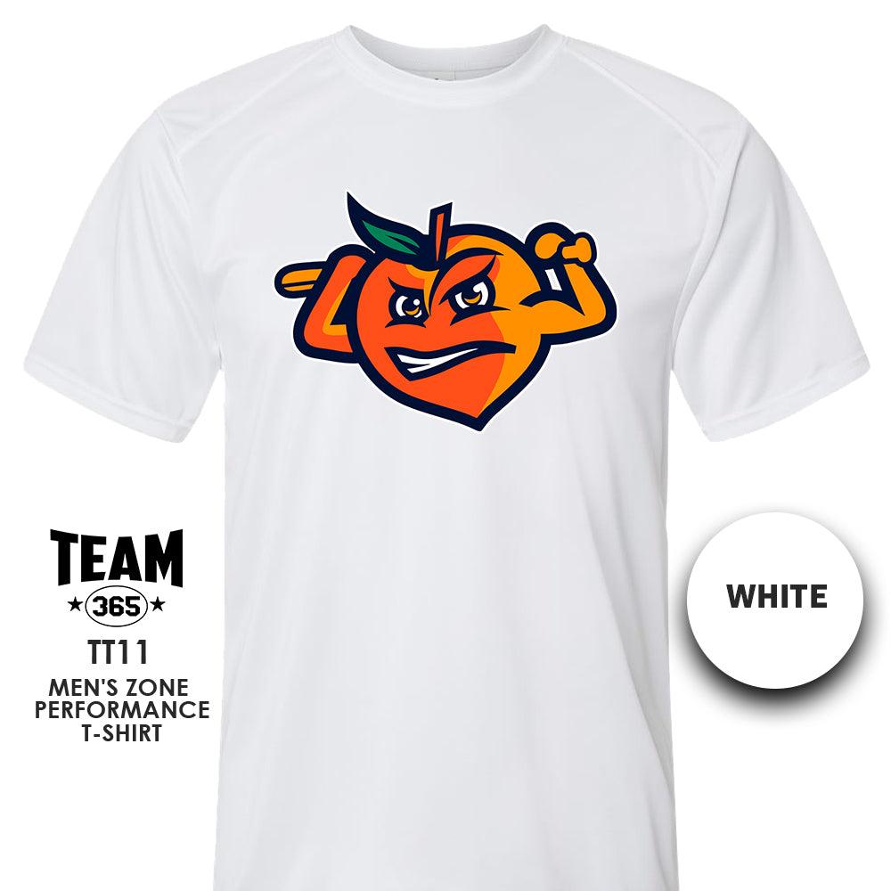 Peach Clobbers Baseball - LOGO 1 - Crew - Performance T-Shirt - MULTIPLE COLORS AVAILABLE - 83Swag