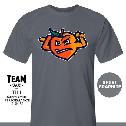 Peach Clobbers Baseball - LOGO 1 - Crew - Performance T-Shirt - MULTIPLE COLORS AVAILABLE - 83Swag