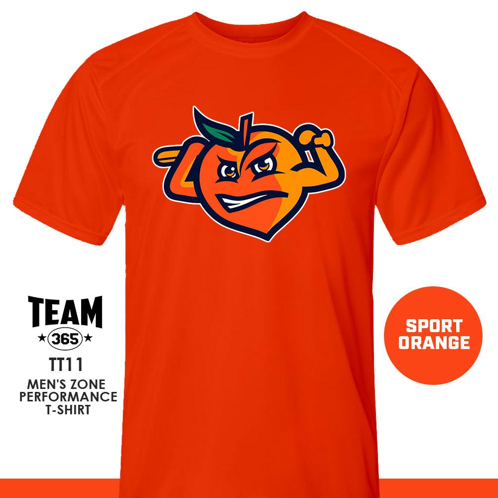 Peach Clobbers Baseball - LOGO 1 - Crew - Performance T-Shirt - MULTIPLE COLORS AVAILABLE - 83Swag