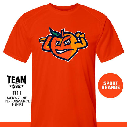 Peach Clobbers Baseball - LOGO 1 - Crew - Performance T-Shirt - MULTIPLE COLORS AVAILABLE - 83Swag