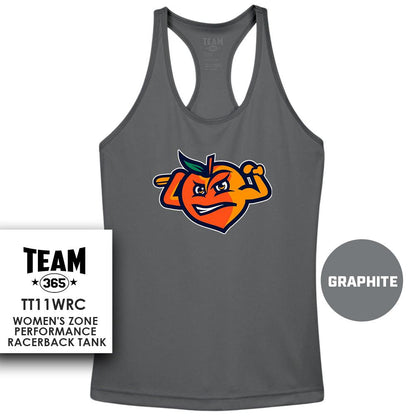 Peach Clobbers Baseball - Logo 1 - Performance Women’s Racerback T - 83Swag