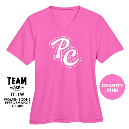 Peach Clobbers Baseball - LOGO 2 - CHARITY PINK - Cool & Dry Performance Women's Shirt - 83Swag