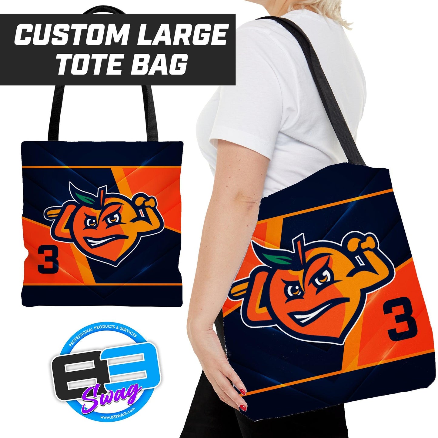 Peach Clobbers Baseball - Tote Bag - 83Swag