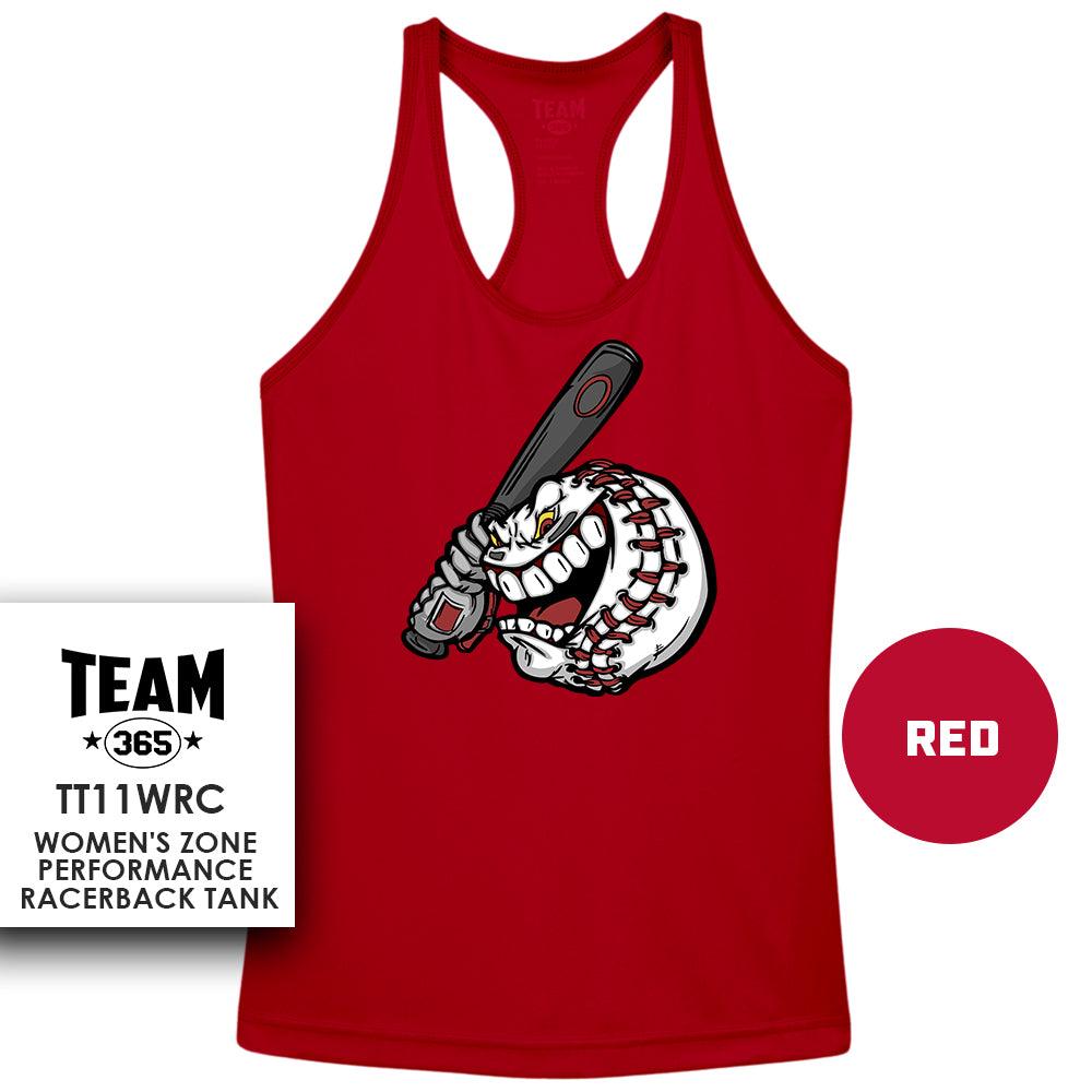 Performance Women’s Racerback T - MULTIPLE COLORS AVAILABLE - Bat Attack Baseball 2 - 83Swag