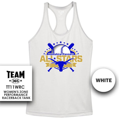 Performance Women’s Racerback T - MULTIPLE COLORS AVAILABLE - Hamshire-Fannett All Stars Baseball - 83Swag