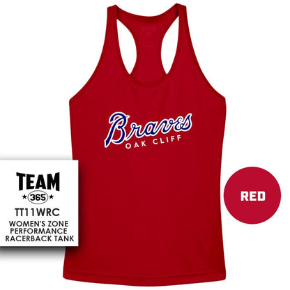 Performance Women’s Racerback T - MULTIPLE COLORS AVAILABLE - Oak Cliff Braves Baseball - 83Swag