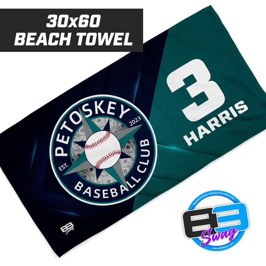 Petoskey Baseball Club - 30"x60" Beach Towel - 83Swag