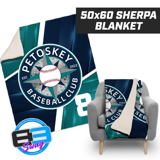 Petoskey Baseball Club - 50”x60” Plush Sherpa Blanket - 83Swag