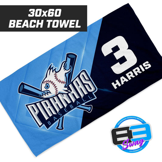 Piranhas Baseball - 30"x60" Beach Towel - 83Swag