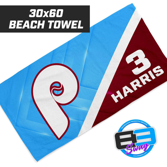 Prosper Phillies Baseball - 30"x60" Beach Towel - 83Swag