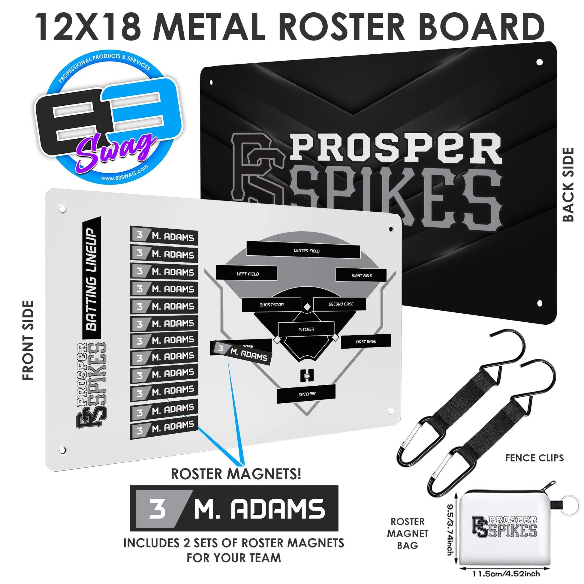 Prosper Spikes - Custom Team Roster Magnetic Board - 83Swag