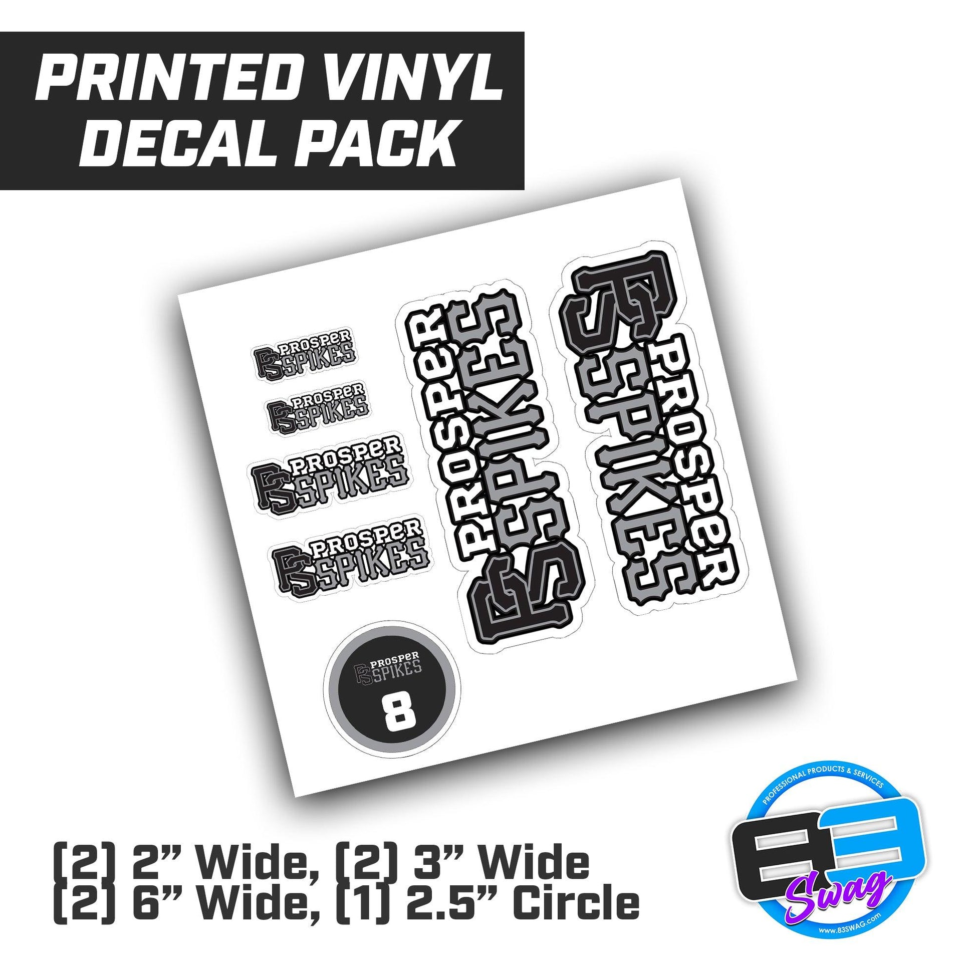 Prosper Spikes - Logo Vinyl Decal Pack - 83Swag