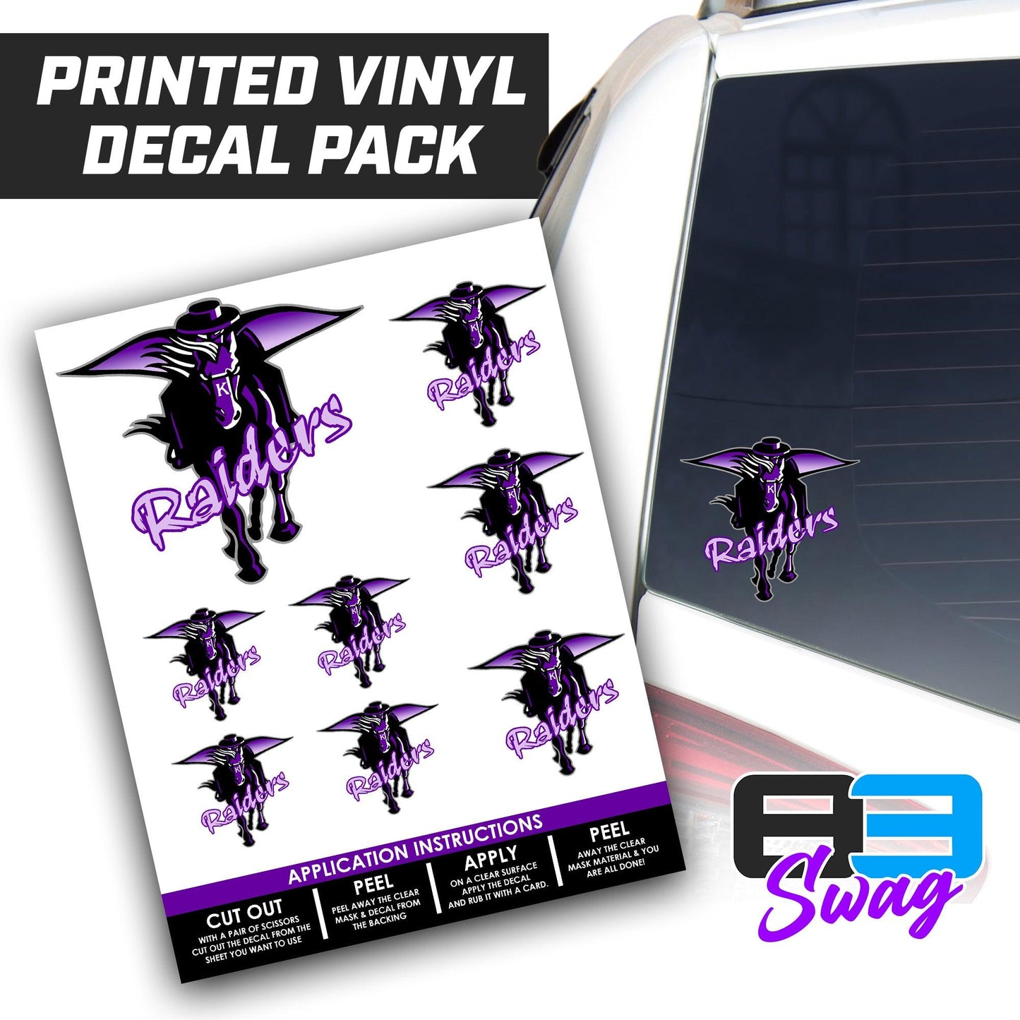 Raiders Soccer - Logo Decal Pack Sheet - 83Swag